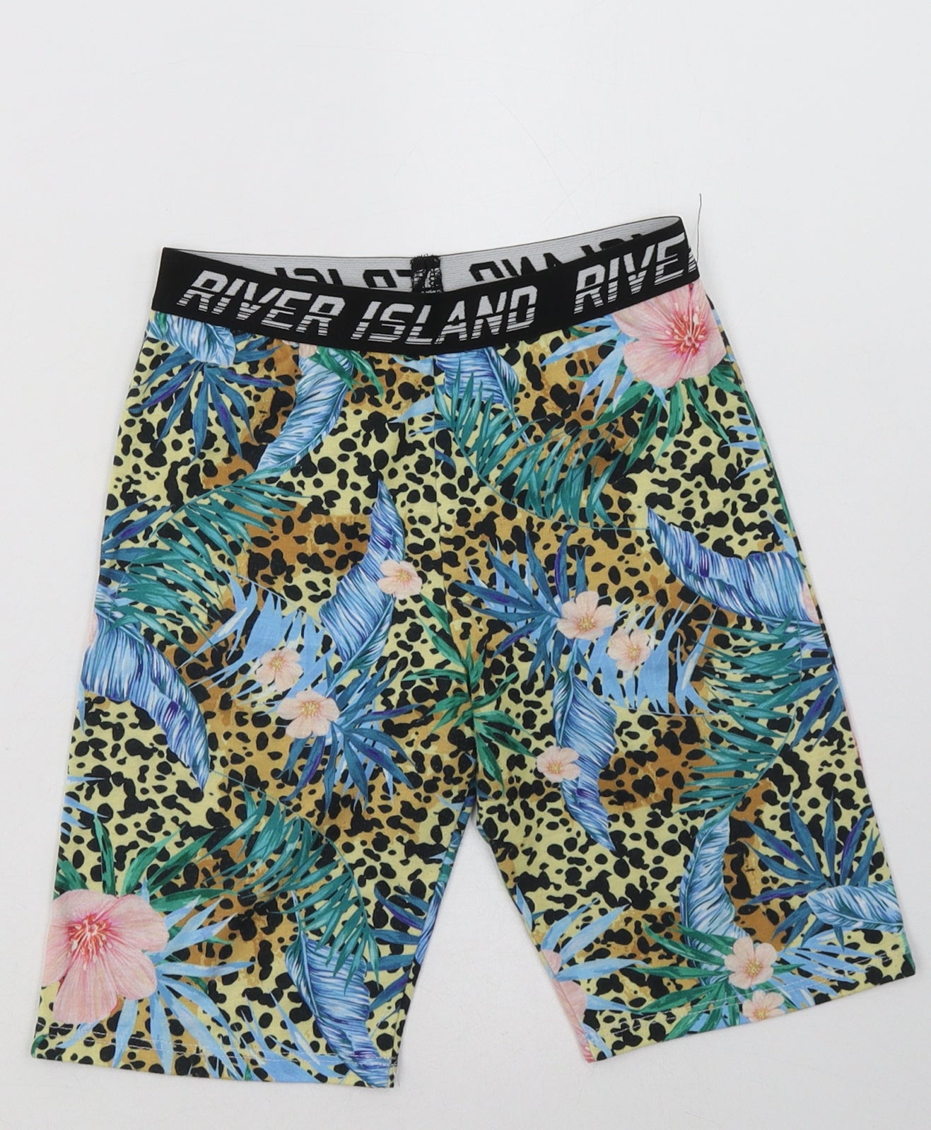 River Island Girls Multicoloured Animal Print Polyester Sweat Shorts Size 9-10 Years  Regular  - Jungle Print