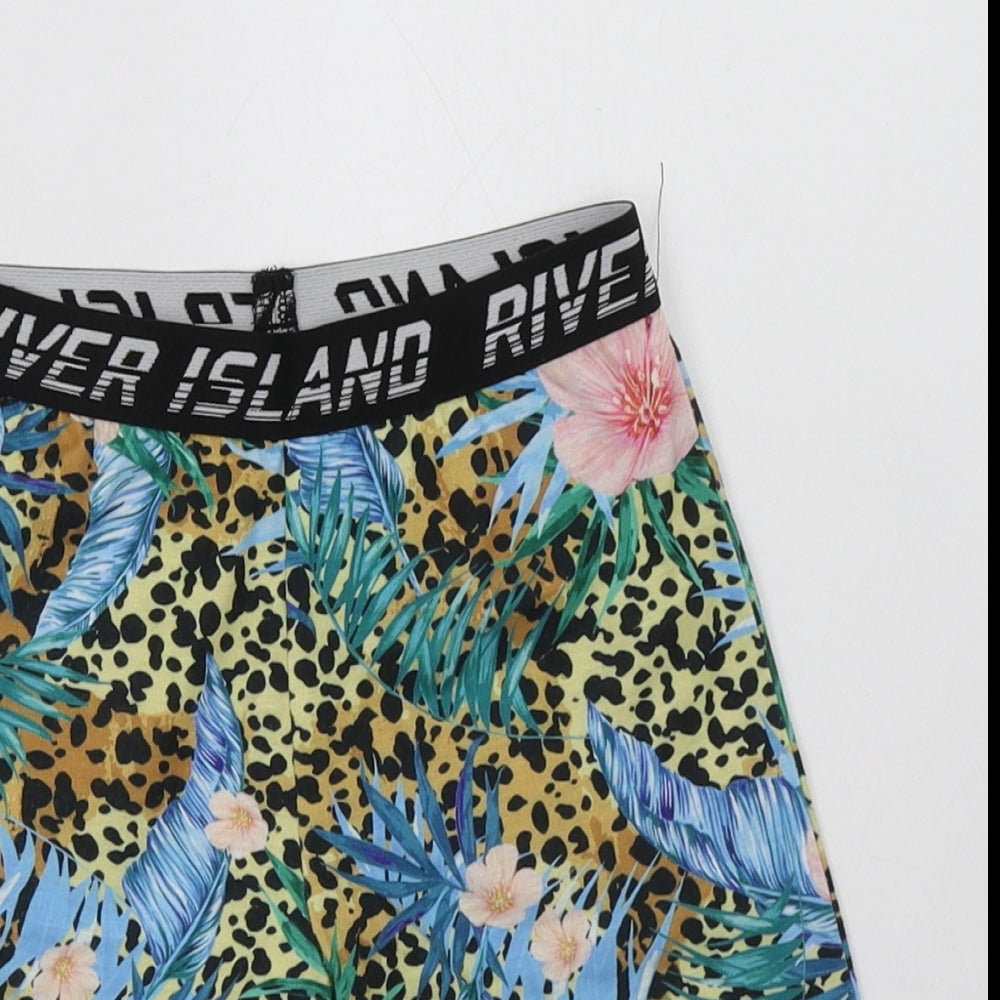 River Island Girls Multicoloured Animal Print Polyester Sweat Shorts Size 9-10 Years  Regular  - Jungle Print