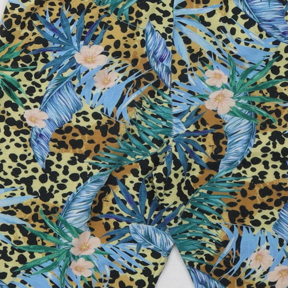 River Island Girls Multicoloured Animal Print Polyester Sweat Shorts Size 9-10 Years  Regular  - Jungle Print