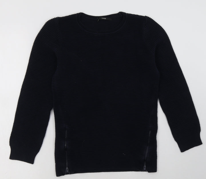 George Girls Blue  Cotton Pullover Sweatshirt Size 11-12 Years  Pullover - side zips