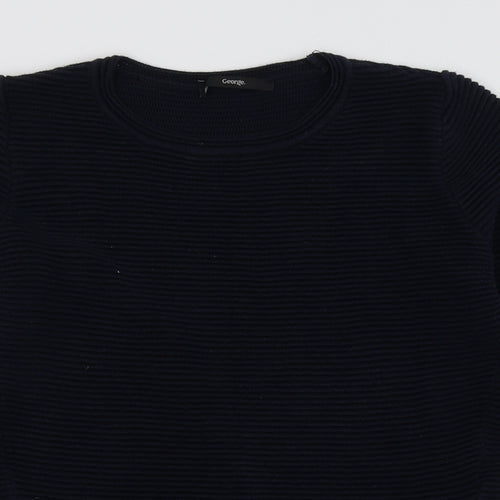 George Girls Blue  Cotton Pullover Sweatshirt Size 11-12 Years  Pullover - side zips