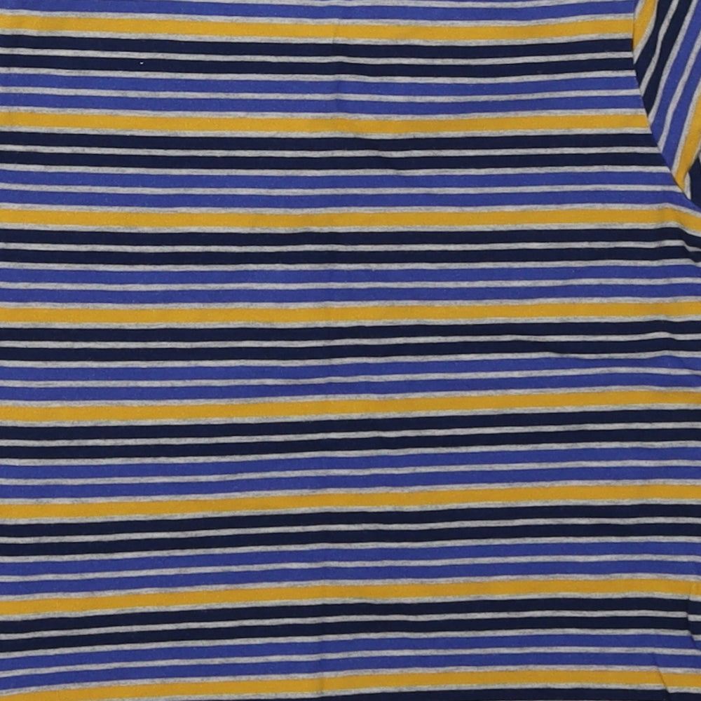 Matalan Boys Blue Striped Cotton Basic T-Shirt Size 3-4 Years Crew Neck Pullover