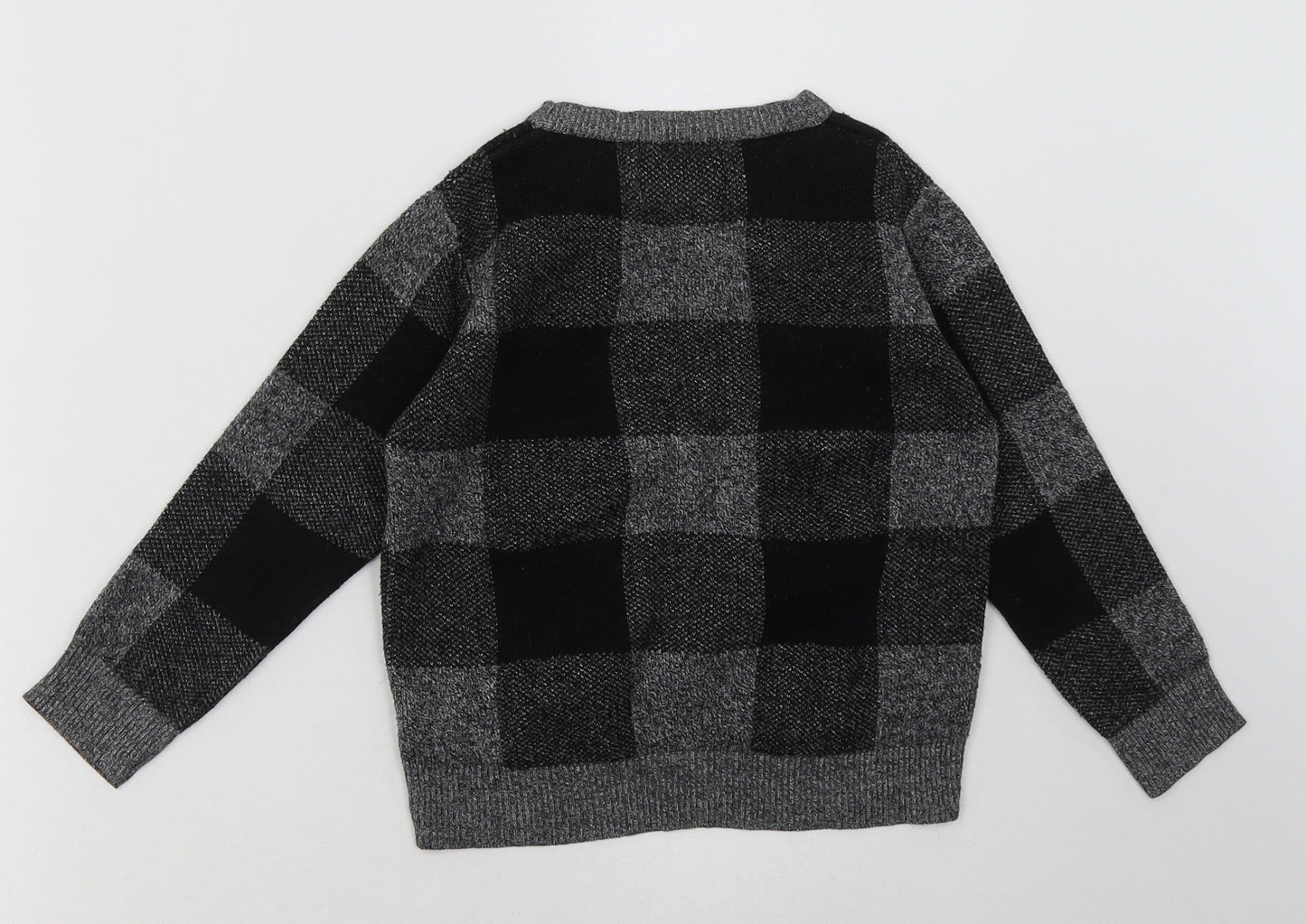 urban boys Boys Grey Check  Pullover Sweatshirt Size 6 Years  Pullover