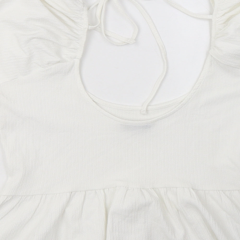 George Womens White  Polyester Basic Blouse Size 16 Off the Shoulder