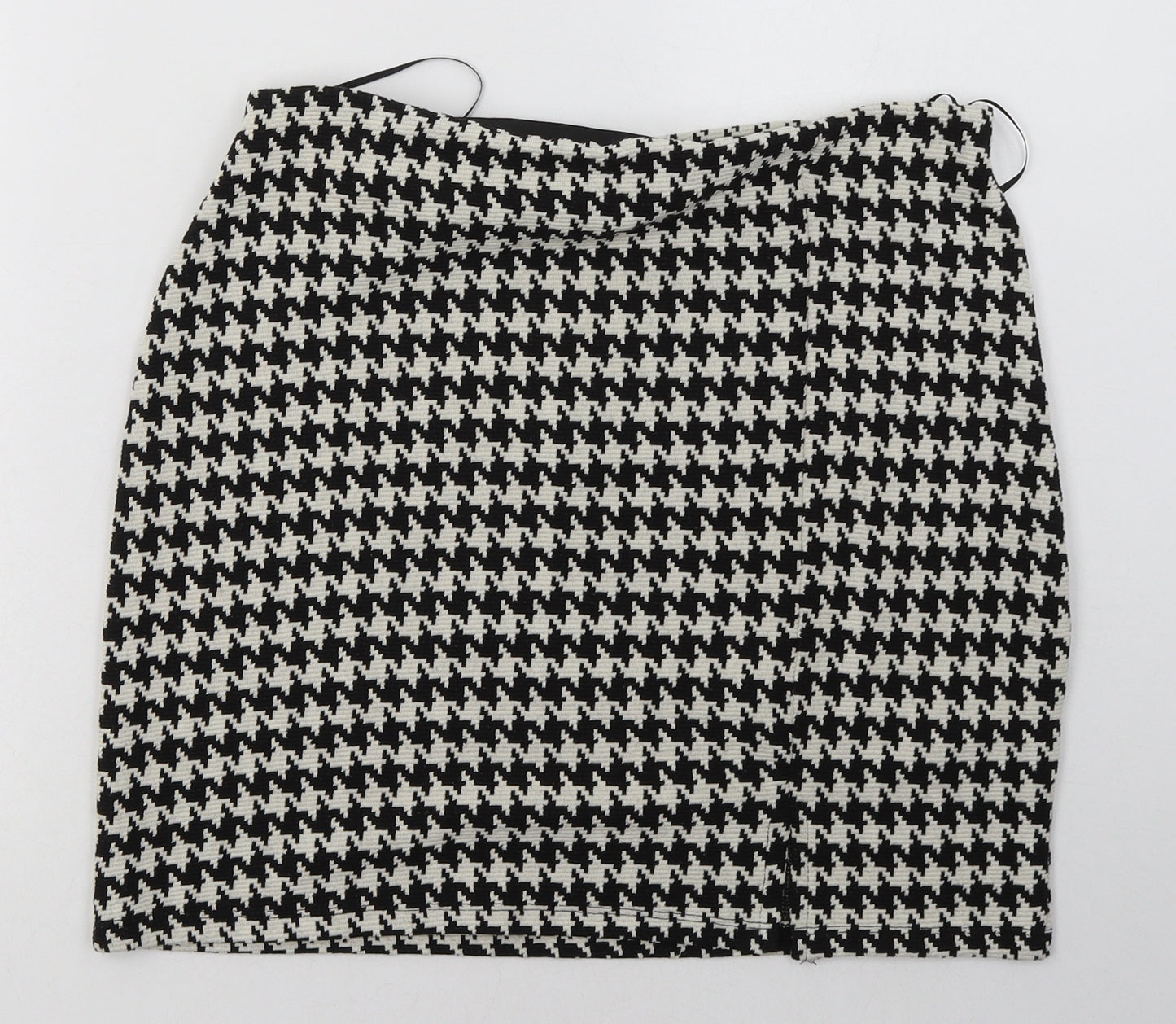 Primark Womens White Geometric Polyester A-Line Skirt Size 10