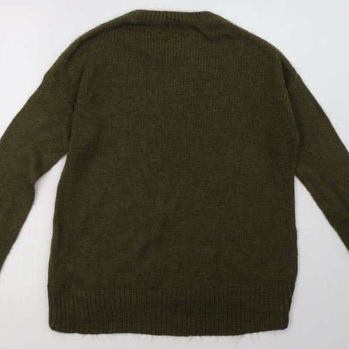 New Look Womens Green  Acrylic Pullover Sweatshirt Size S  Pullover