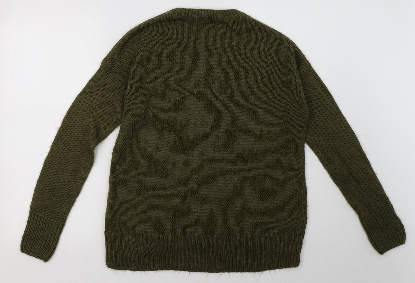 New Look Womens Green  Acrylic Pullover Sweatshirt Size S  Pullover