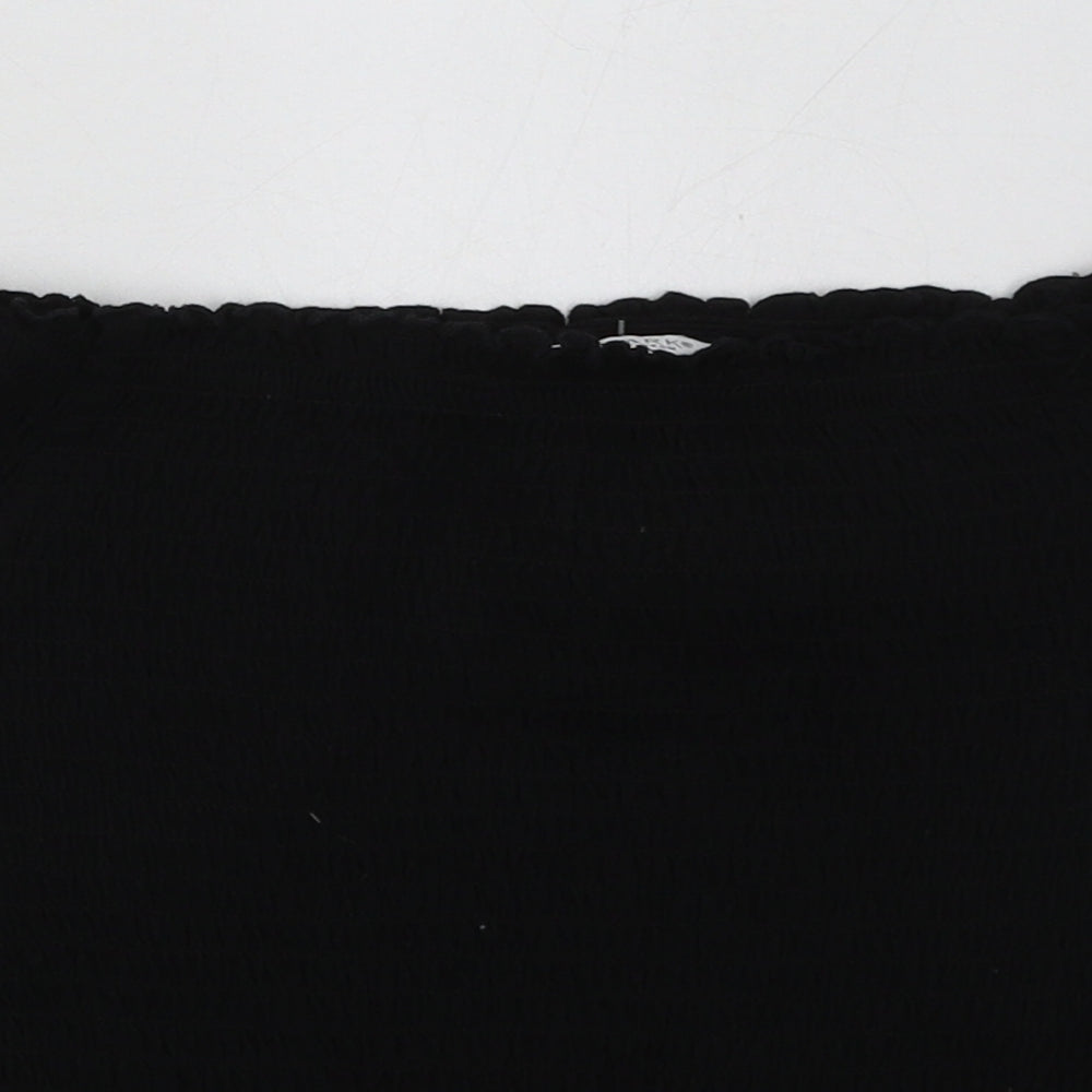 Primark Girls Black  Polyester Basic T-Shirt Size 13-14 Years Off the Shoulder Pullover