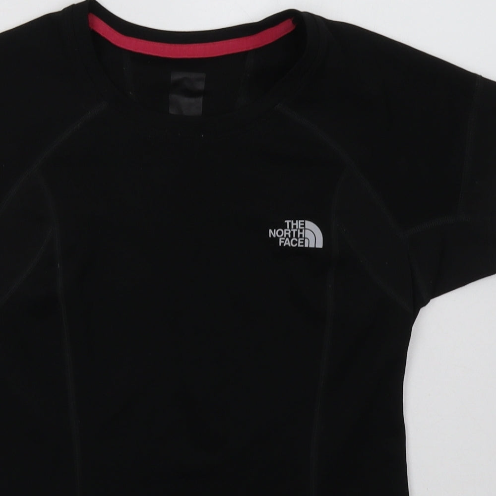 The North Face Womens Black  Polyester Basic T-Shirt Size 8 Crew Neck Pullover