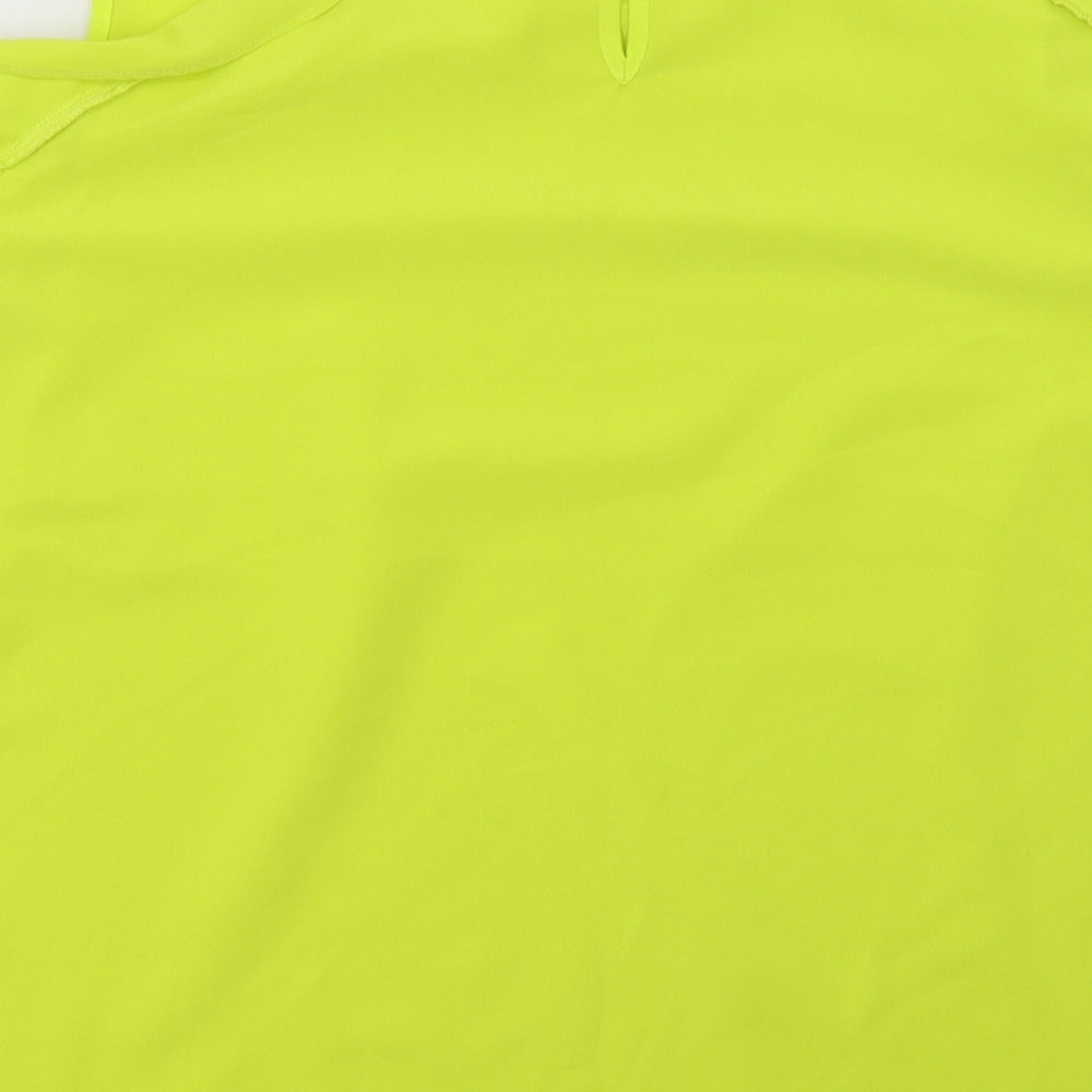 Dorothy Perkins Womens Green  Polyester Basic Blouse Size 16 Crew Neck - Cold Shoulder