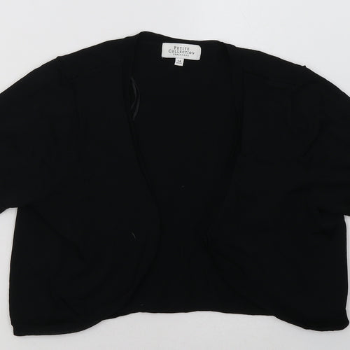Debenhams Womens Black V-Neck  Viscose Cardigan Jumper Size 14