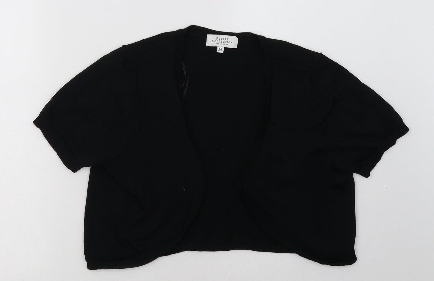 Debenhams Womens Black V-Neck  Viscose Cardigan Jumper Size 14