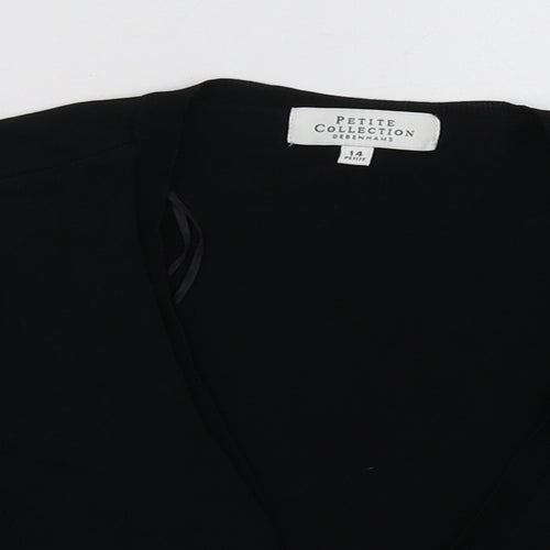 Debenhams Womens Black V-Neck  Viscose Cardigan Jumper Size 14