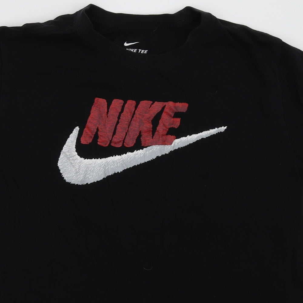 Nike Mens Black  Cotton  T-Shirt Size L Crew Neck