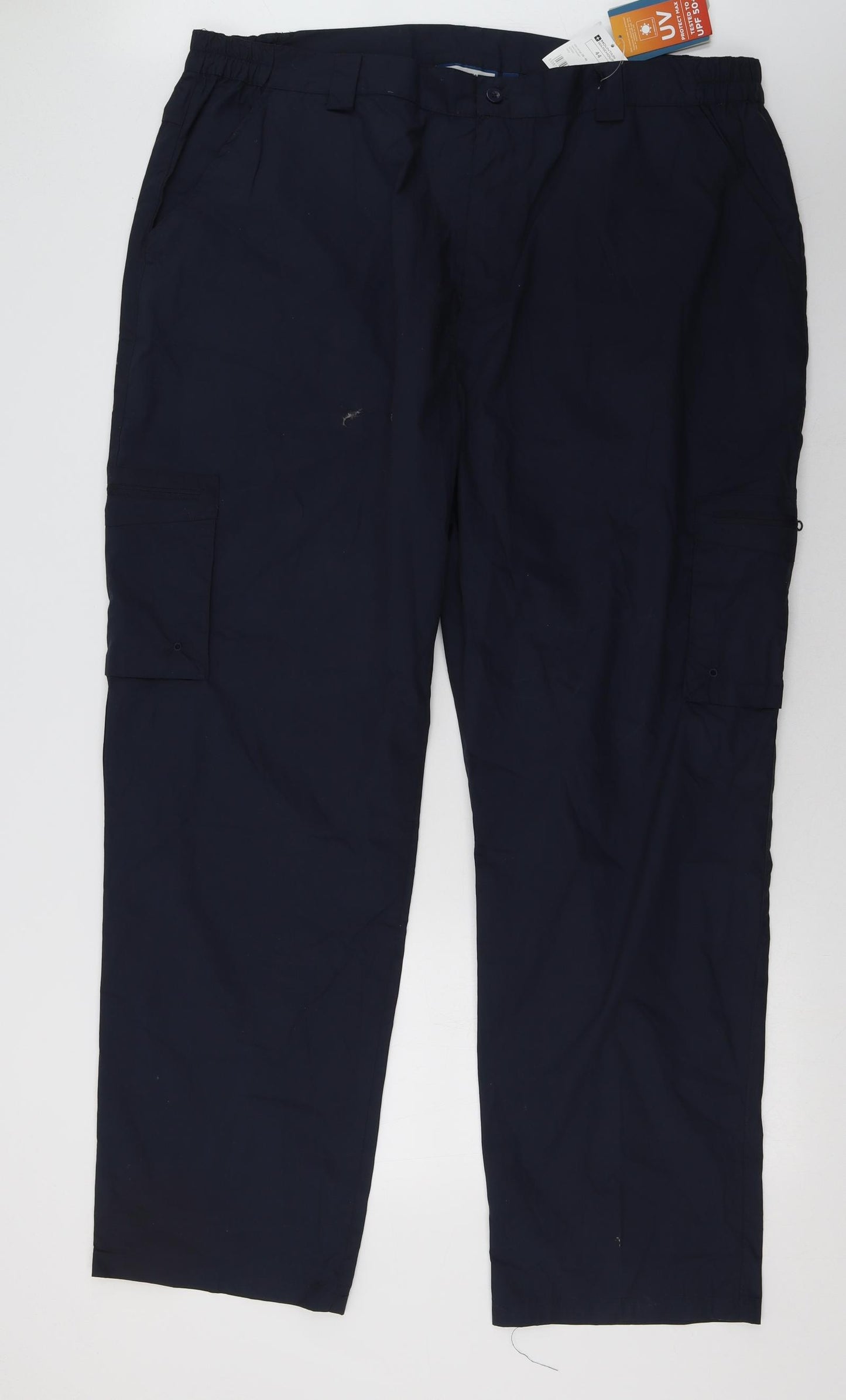 Mountain Warehouse Mens Blue  Polyester Cargo Trousers Size 44 L34 in Regular Button