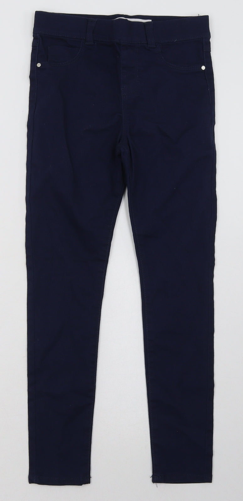 Primark Girls Blue  Cotton Jegging Trousers Size 8-9 Years  Regular