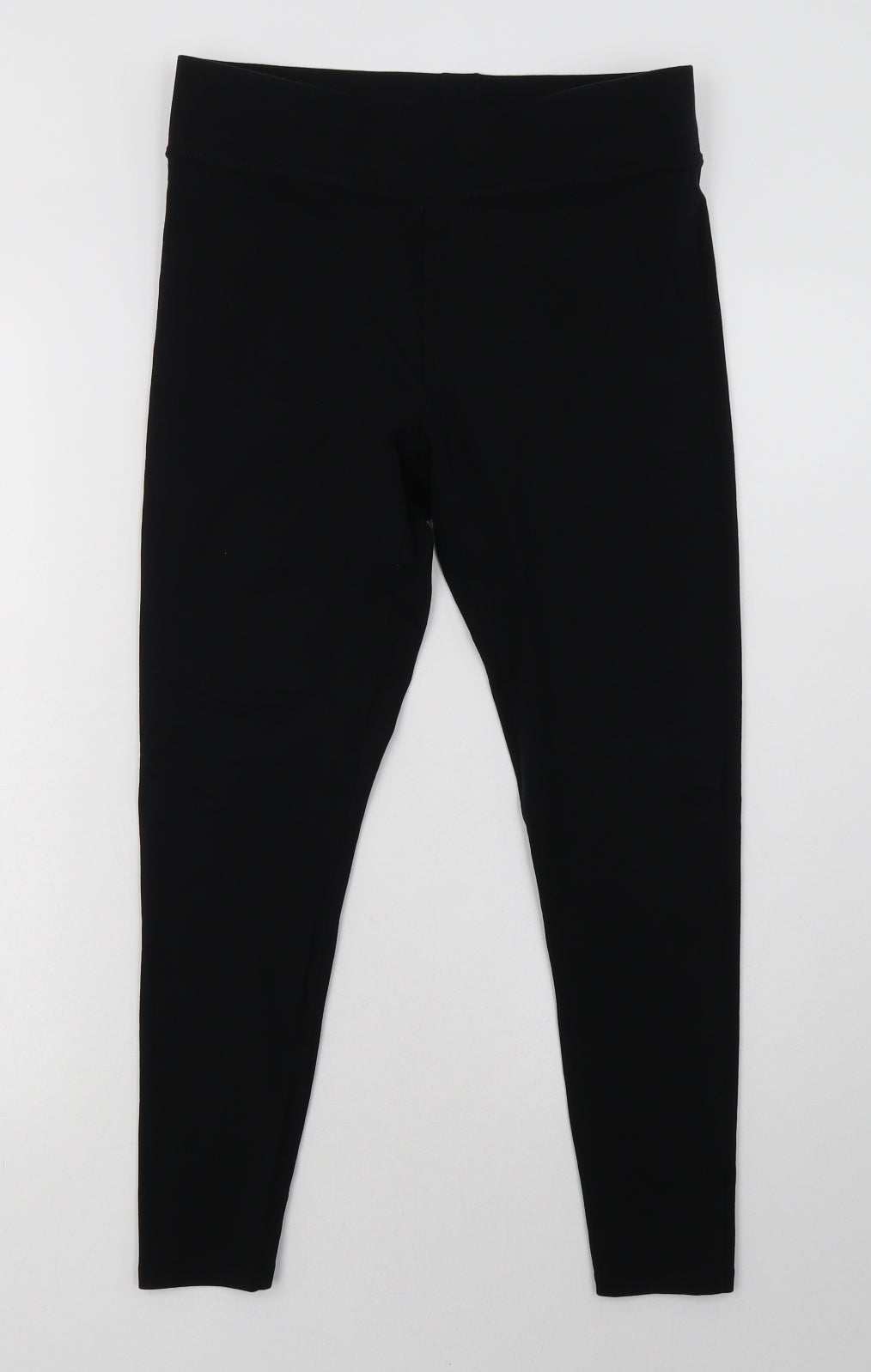 Marks and Spencer Womens Black  Cotton Capri Leggings Size 12 L26 in