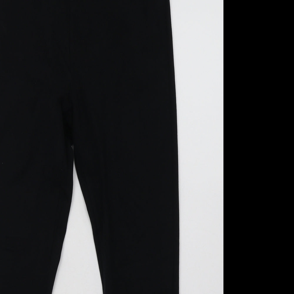 Marks and Spencer Womens Black  Cotton Capri Leggings Size 12 L26 in