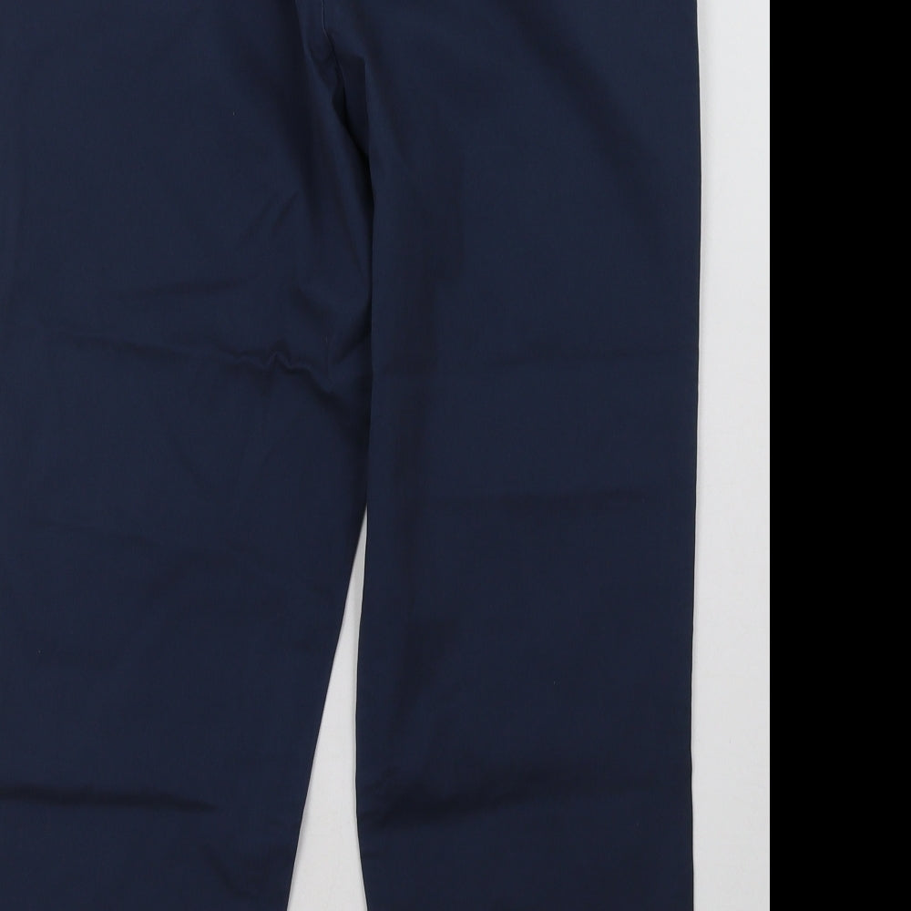 Nutmeg Womens Blue  Cotton Cropped Trousers Size 12 L26 in Regular Button