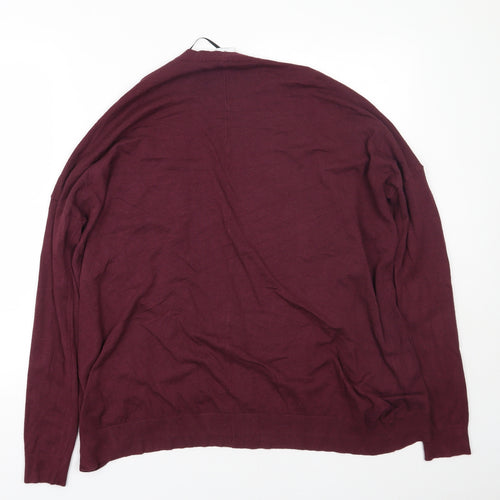 VERO MODA Womens Purple Scoop Neck  Nylon Cardigan Jumper Size M