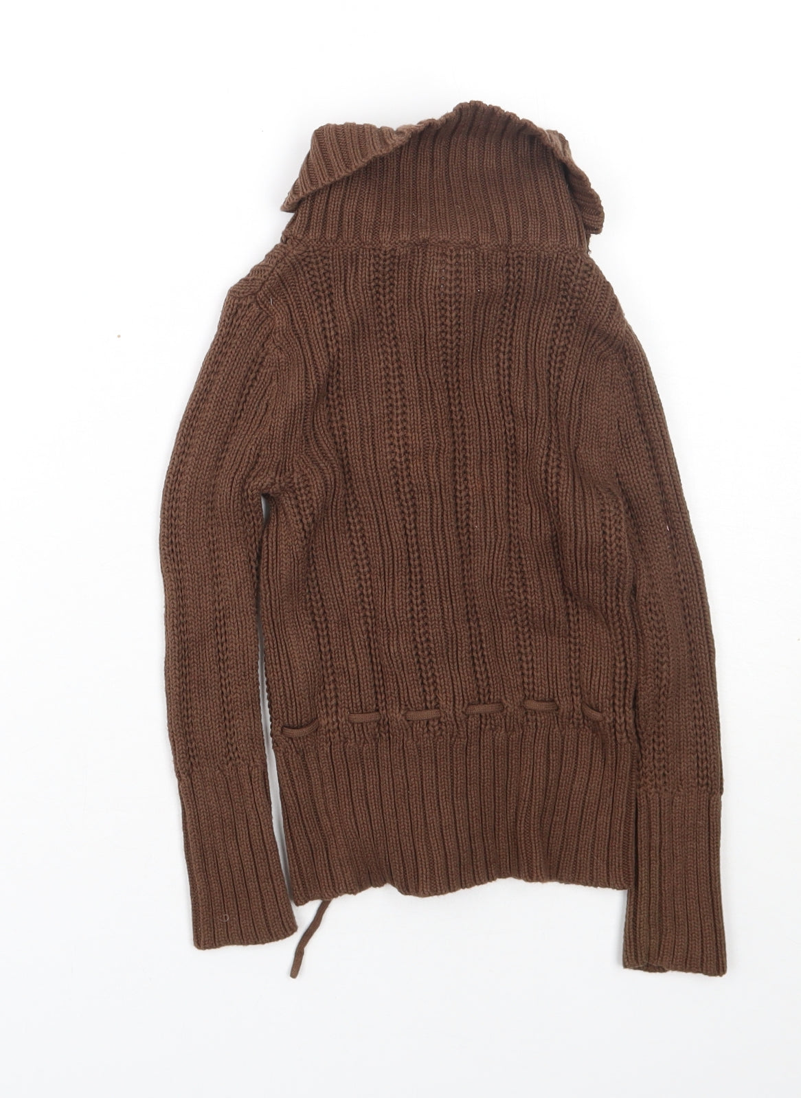 Cherokee Womens Brown Collared  Cotton Cardigan Jumper Size XS