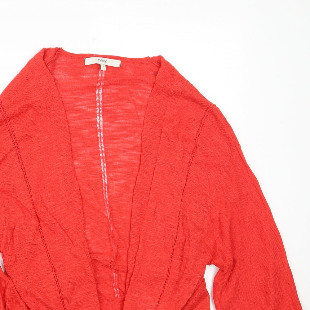 NEXT Womens Red Scoop Neck  Viscose Cardigan Jumper Size M