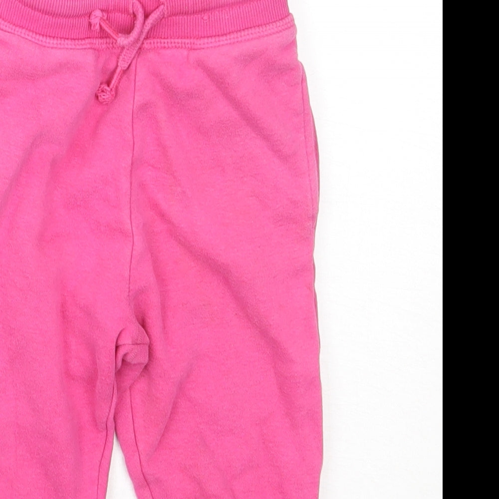 George Girls Pink  Cotton Jogger Trousers Size 18-24 Months