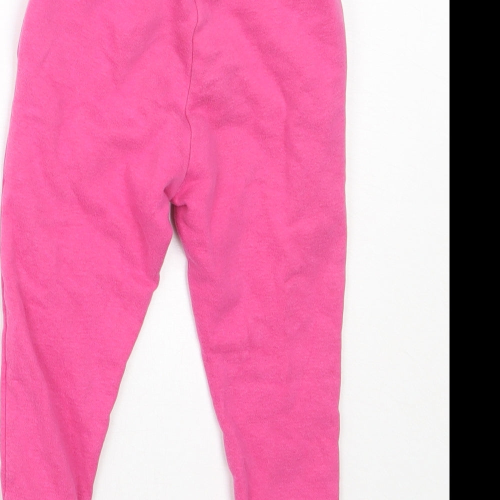 George Girls Pink  Cotton Jogger Trousers Size 18-24 Months