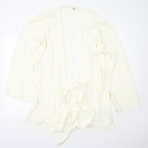 In the Style Womens Beige Scoop Neck  Acrylic Cardigan Jumper Size 12