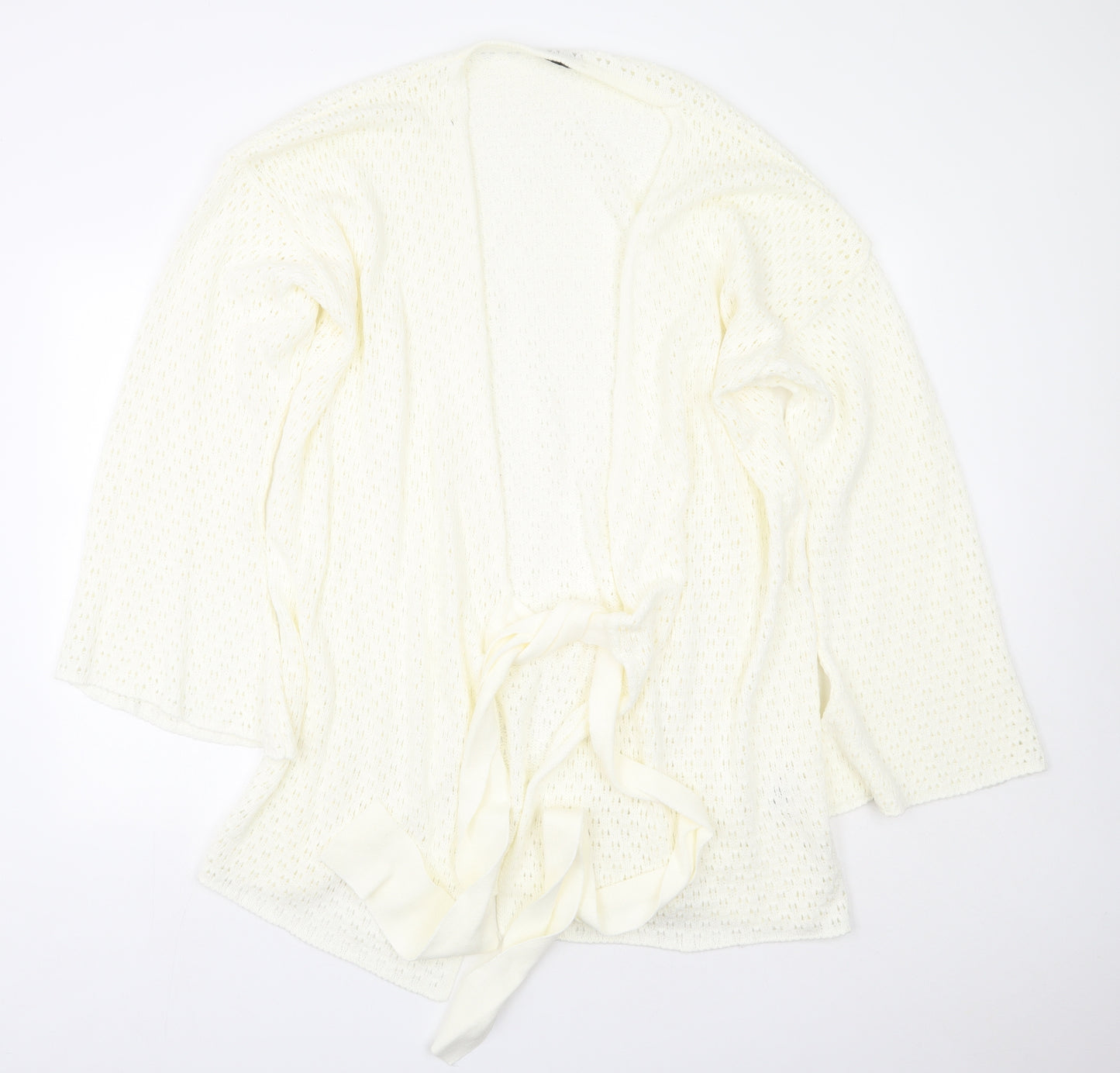 In the Style Womens Beige Scoop Neck  Acrylic Cardigan Jumper Size 12