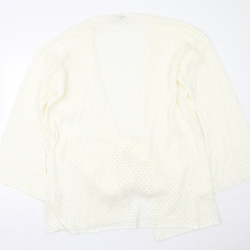 In the Style Womens Beige Scoop Neck  Acrylic Cardigan Jumper Size 12