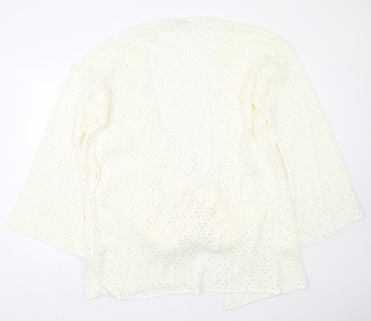 In the Style Womens Beige Scoop Neck  Acrylic Cardigan Jumper Size 12