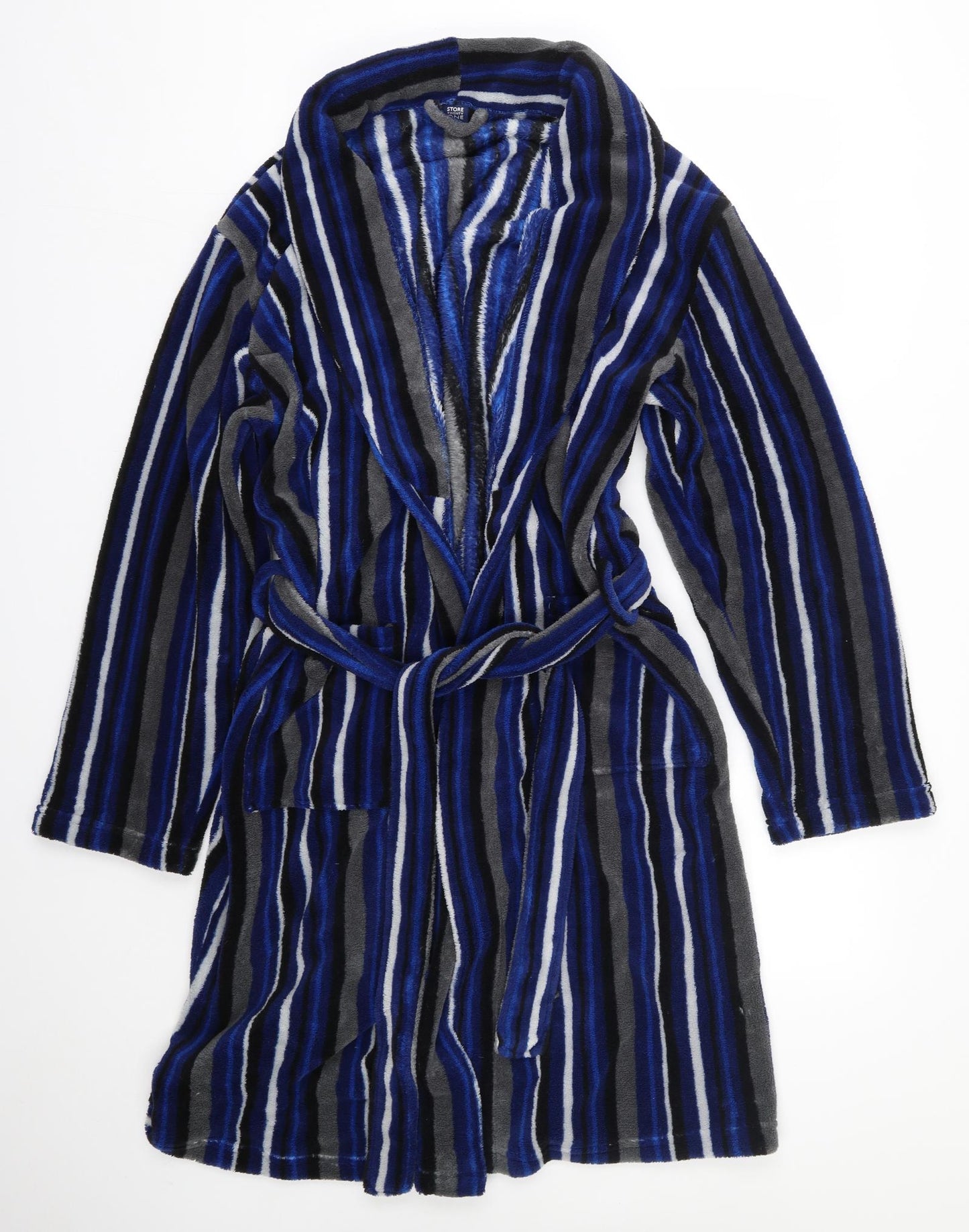 store twenty one Mens Blue Striped Polyester  Gown Size L  Tie