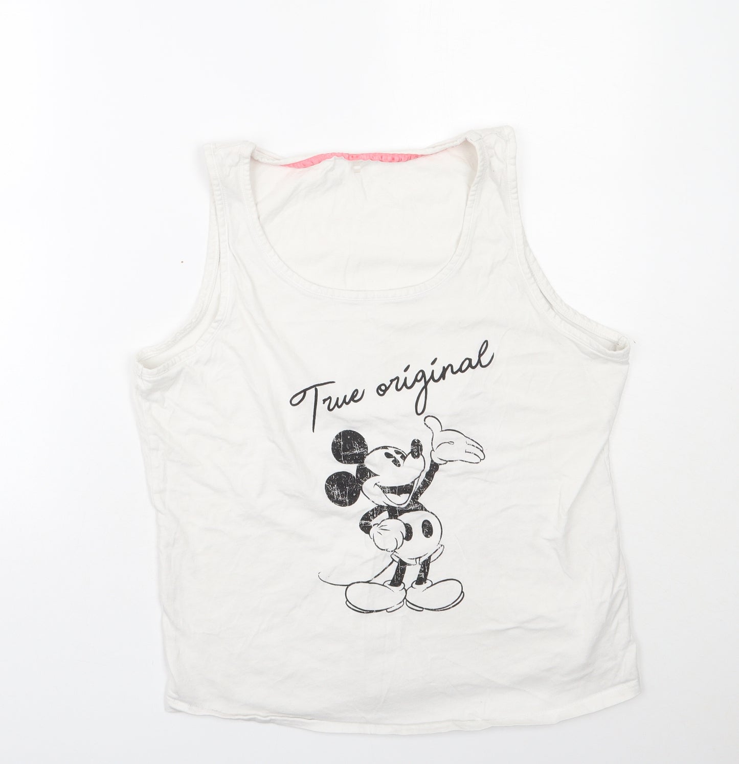 George Womens White  Cotton Top Pyjama Top Size 18   - Mickey Mouse