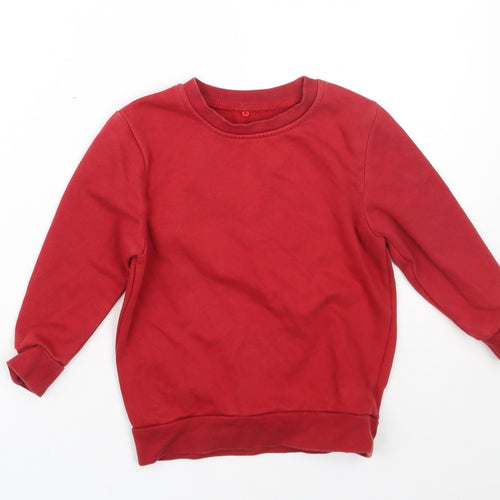 George Boys Red  Cotton Pullover Sweatshirt Size 3-4 Years   - School uniform