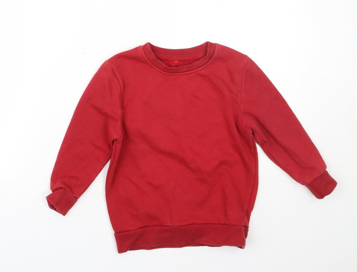 George Boys Red  Cotton Pullover Sweatshirt Size 3-4 Years   - School uniform