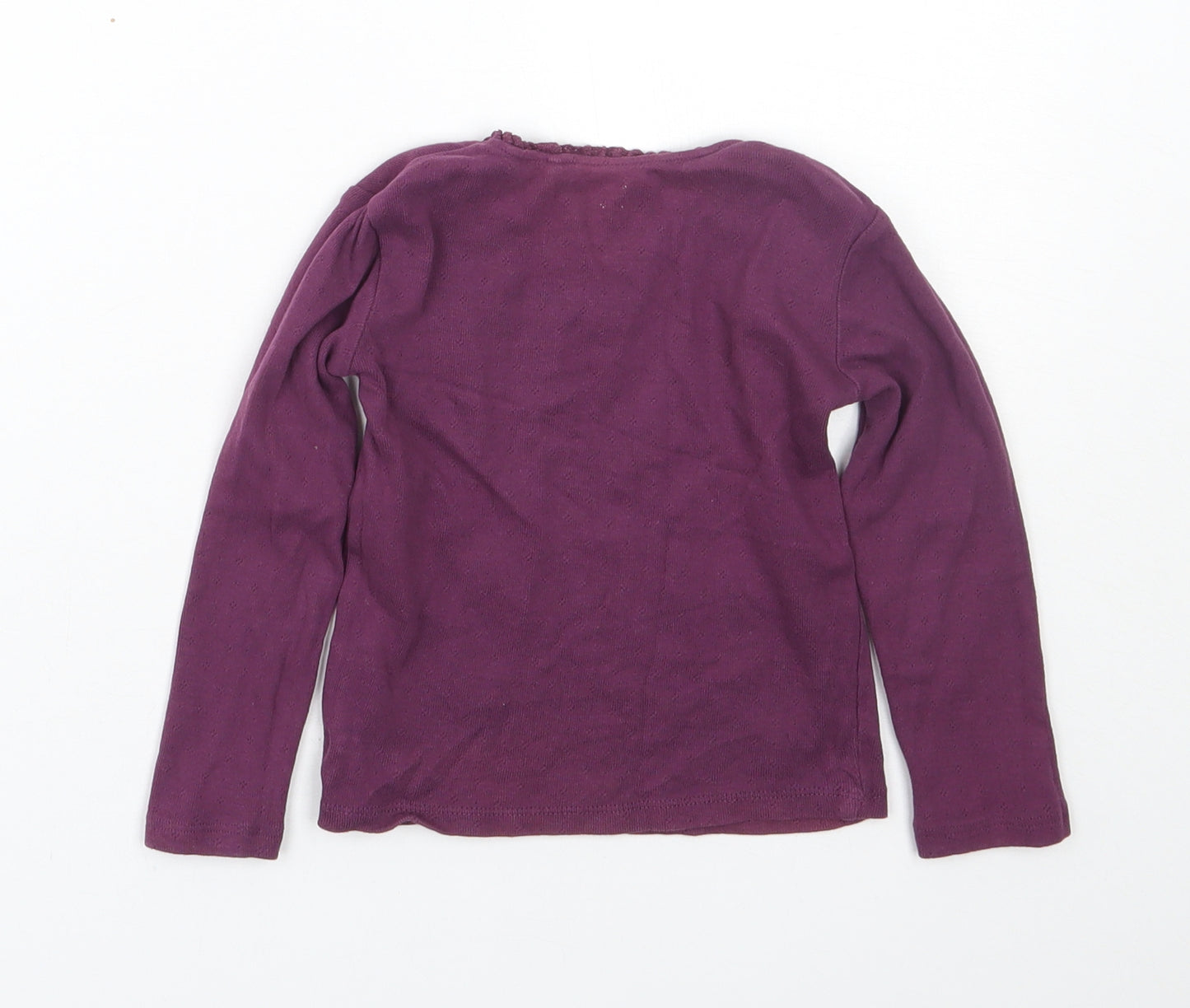 NEXT Girls Purple  Cotton Basic T-Shirt Size 3-4 Years Round Neck