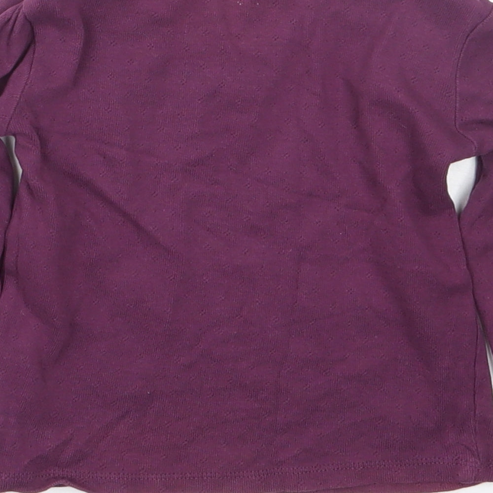 NEXT Girls Purple  Cotton Basic T-Shirt Size 3-4 Years Round Neck