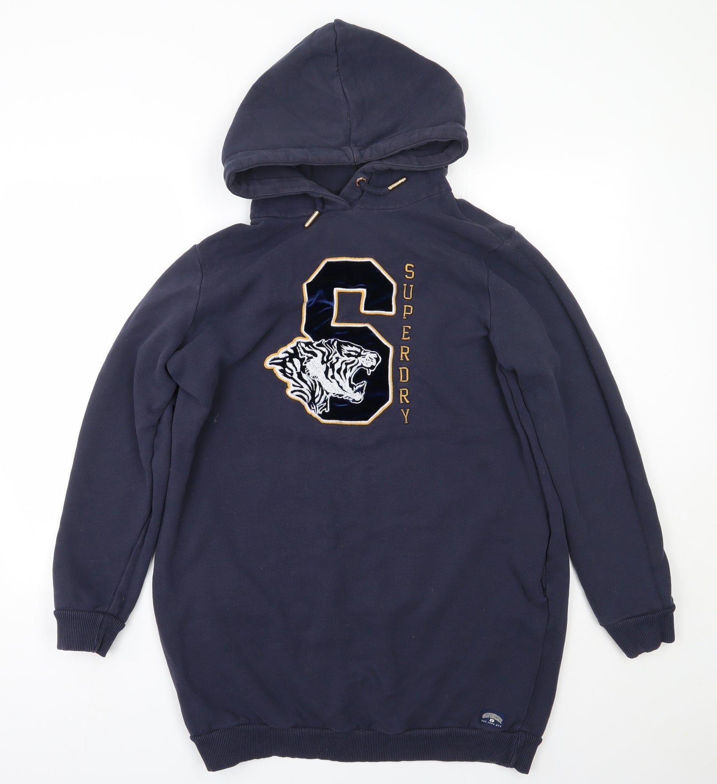 Superdry Womens Blue  Cotton Pullover Hoodie Size 16