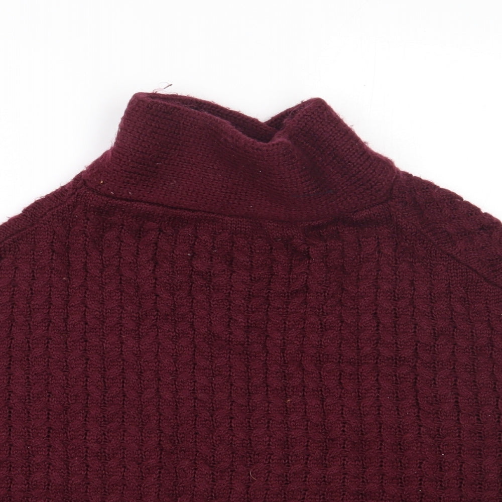 Debenhams Womens Red Round Neck  Acrylic Pullover Jumper One Size   - poncho