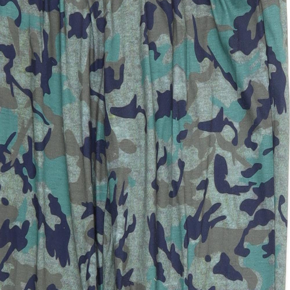 Preworn Womens Green Camouflage Cotton Jogger Trousers Size 3XL L27 in Relaxed