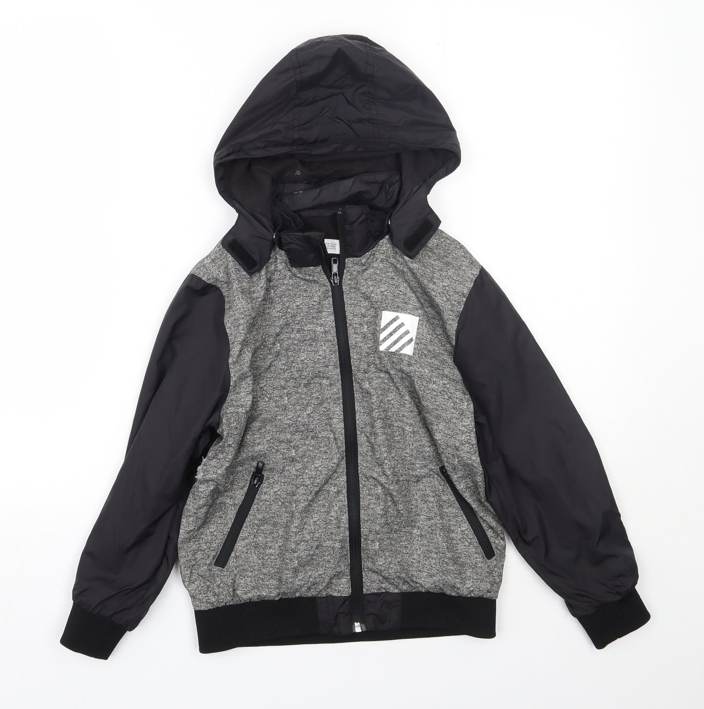 H&M Boys Grey   Jacket Coat Size 7-8 Years  Zip