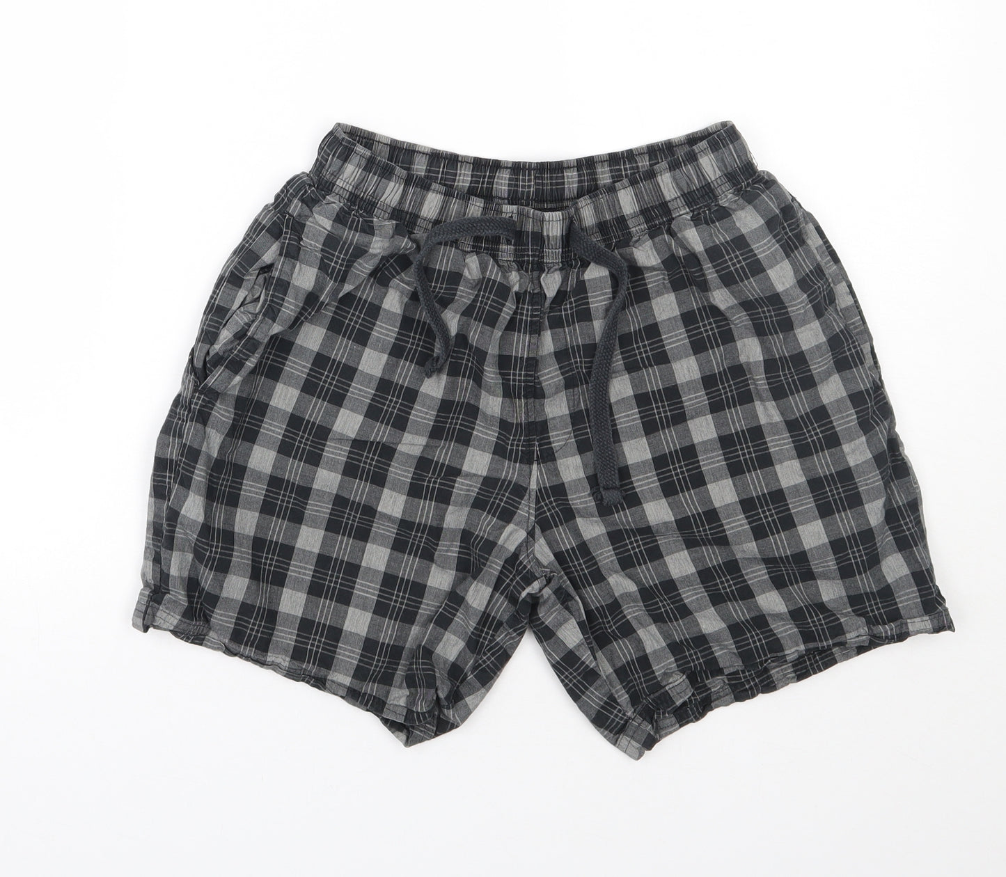 NEXT Mens Grey Plaid Cotton  Sleep Shorts Size S