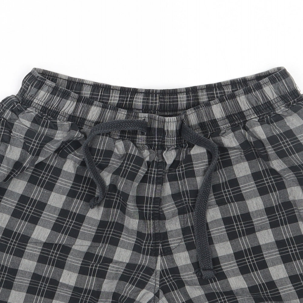 NEXT Mens Grey Plaid Cotton  Sleep Shorts Size S