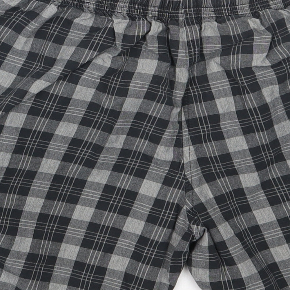 NEXT Mens Grey Plaid Cotton  Sleep Shorts Size S