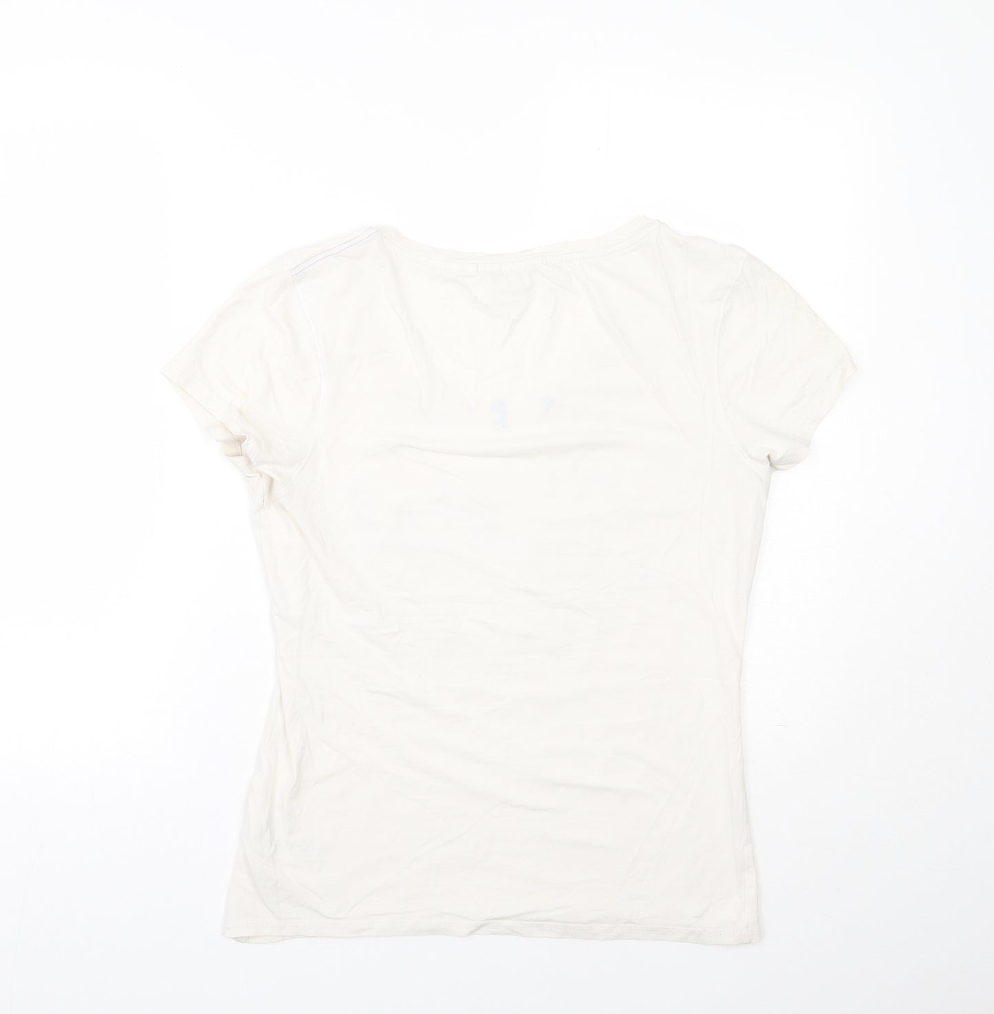SoulCal&Co Womens White  Cotton Basic T-Shirt Size 12 V-Neck