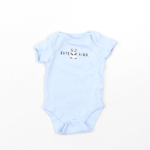 George Baby Blue  Cotton Babygrow One-Piece Size Newborn  Snap - Panda