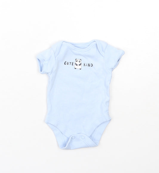 George Baby Blue  Cotton Babygrow One-Piece Size Newborn  Snap - Panda