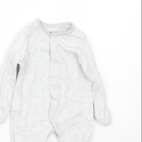 Fred & Flo Baby Grey Striped Cotton Babygrow One-Piece Size Newborn  Snap - 0-1 Months