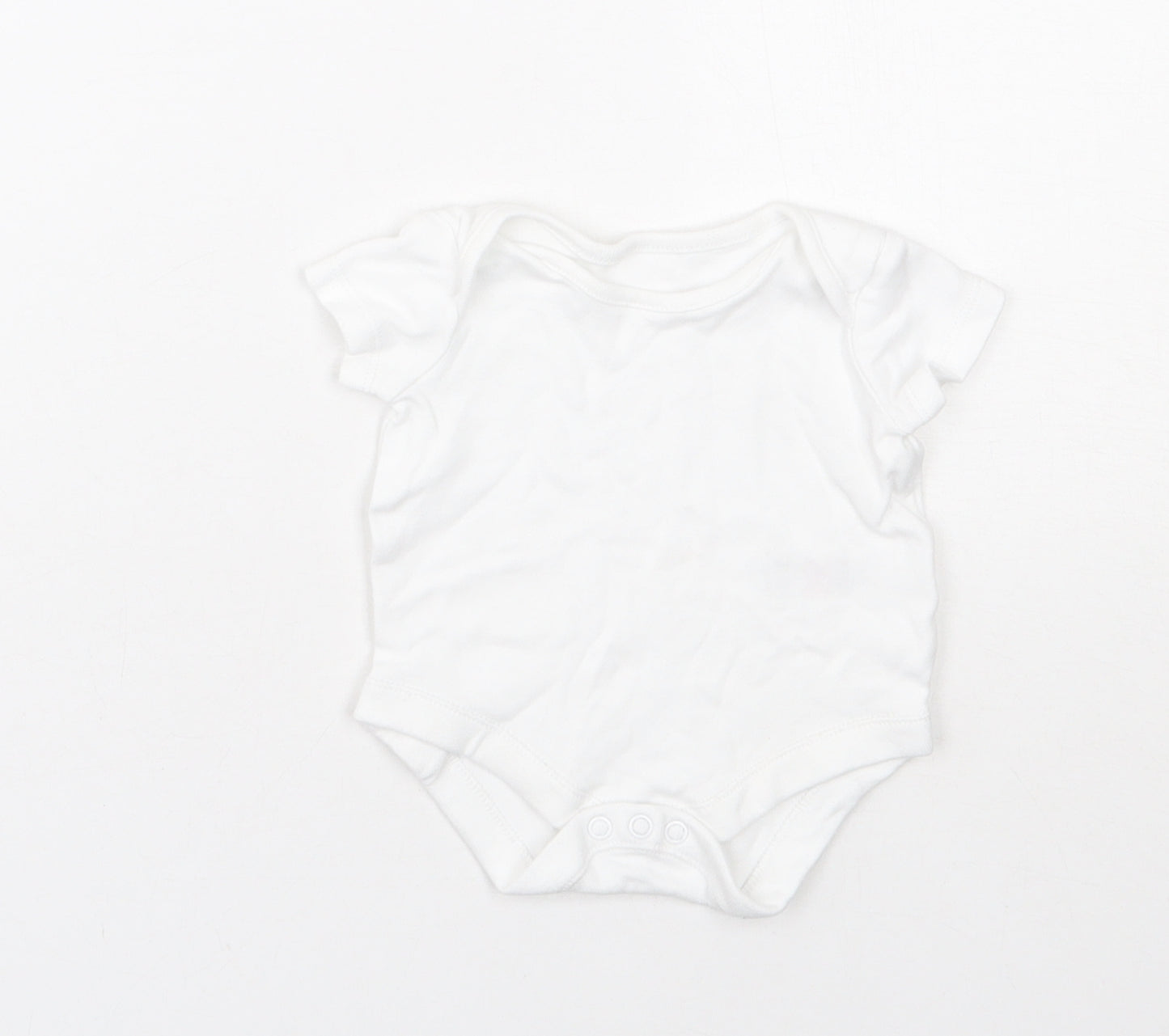 F&F Baby White  Cotton Babygrow One-Piece Size Newborn  Snap - 0-1 Months